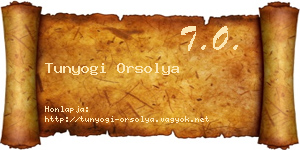 Tunyogi Orsolya névjegykártya